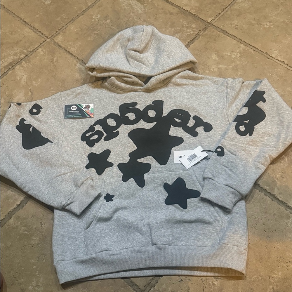 Light Grey and Black Beluga Spider Hoodie